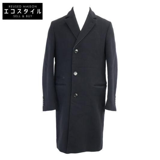 HERMES エルメス 【美品/国内正規】12-5108 カシミヤｘラムスキン レザートリム チェスター コート