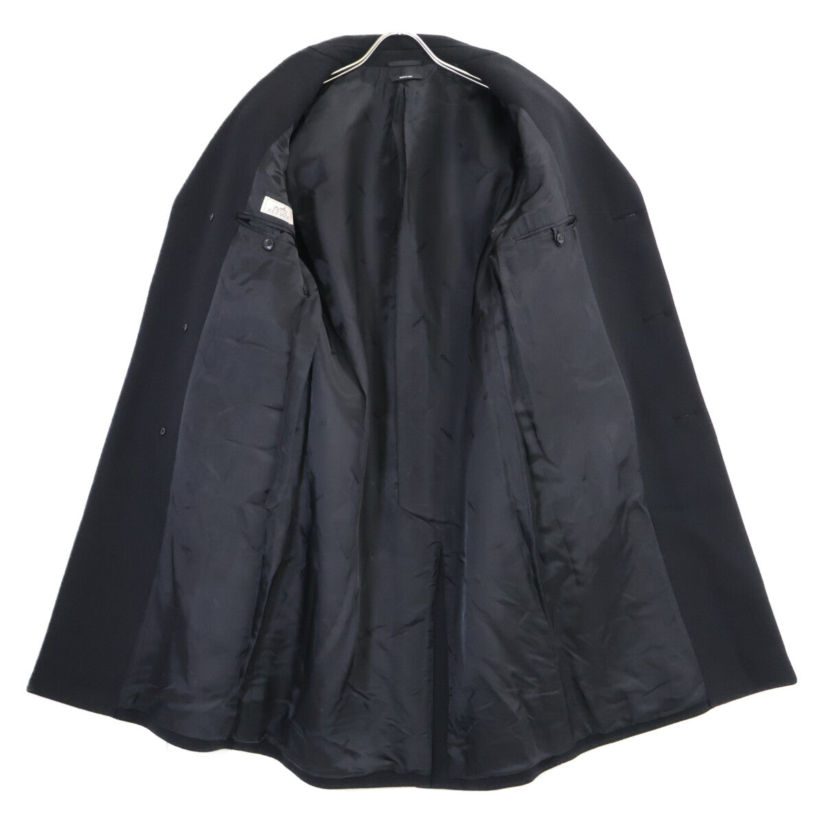 HERMES エルメス 【美品/国内正規】12-5108 カシミヤｘラムスキン レザートリム チェスター コート