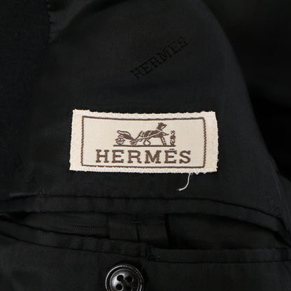 HERMES エルメス 【美品/国内正規】12-5108 カシミヤｘラムスキン レザートリム チェスター コート
