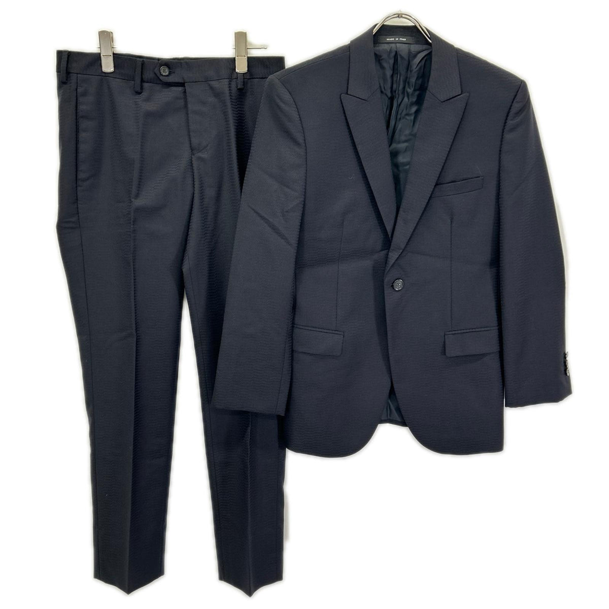 EMPORIOARMANI エンポリオアルマーニ EXCLUSIVE LINE W1V04E W1119 ダークネイビー ヴァージンウール×モヘア テーラードジャケット/スラックス セットアップ スーツ セットアップ