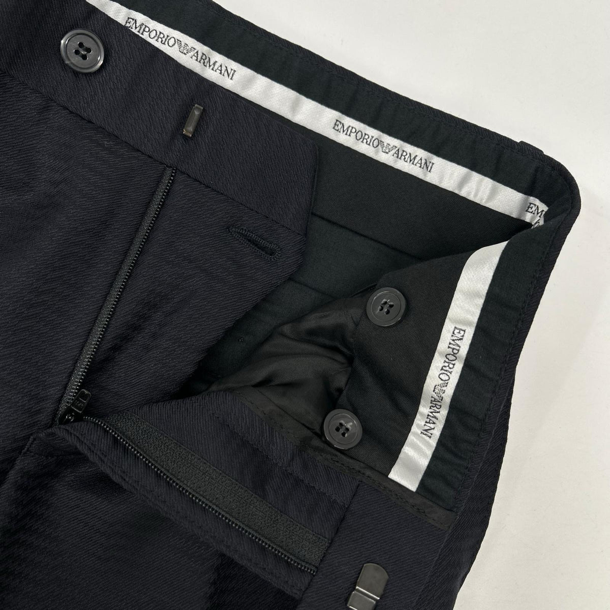 EMPORIOARMANI エンポリオアルマーニ EXCLUSIVE LINE W1V04E W1119 ダークネイビー ヴァージンウール×モヘア テーラードジャケット/スラックス セットアップ スーツ セットアップ