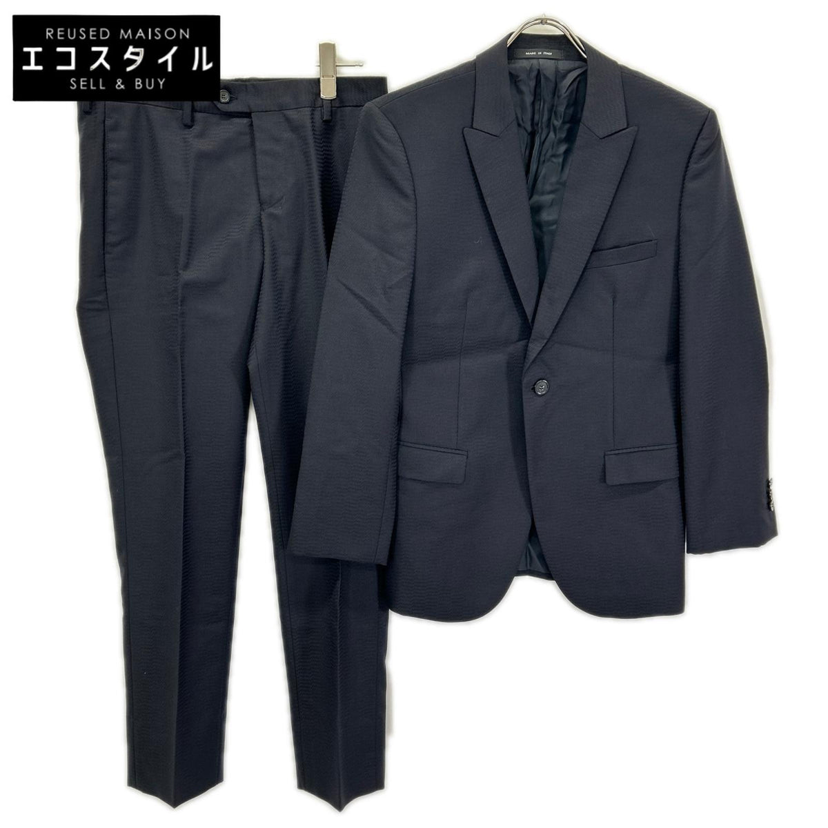 EMPORIOARMANI エンポリオアルマーニ EXCLUSIVE LINE W1V04E W1119 ダークネイビー ヴァージンウール×モヘア テーラードジャケット/スラックス セットアップ スーツ セットアップ