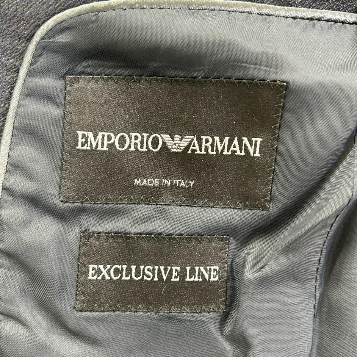 EMPORIOARMANI エンポリオアルマーニ EXCLUSIVE LINE W1V04E W1119 ダークネイビー ヴァージンウール×モヘア テーラードジャケット/スラックス セットアップ スーツ セットアップ