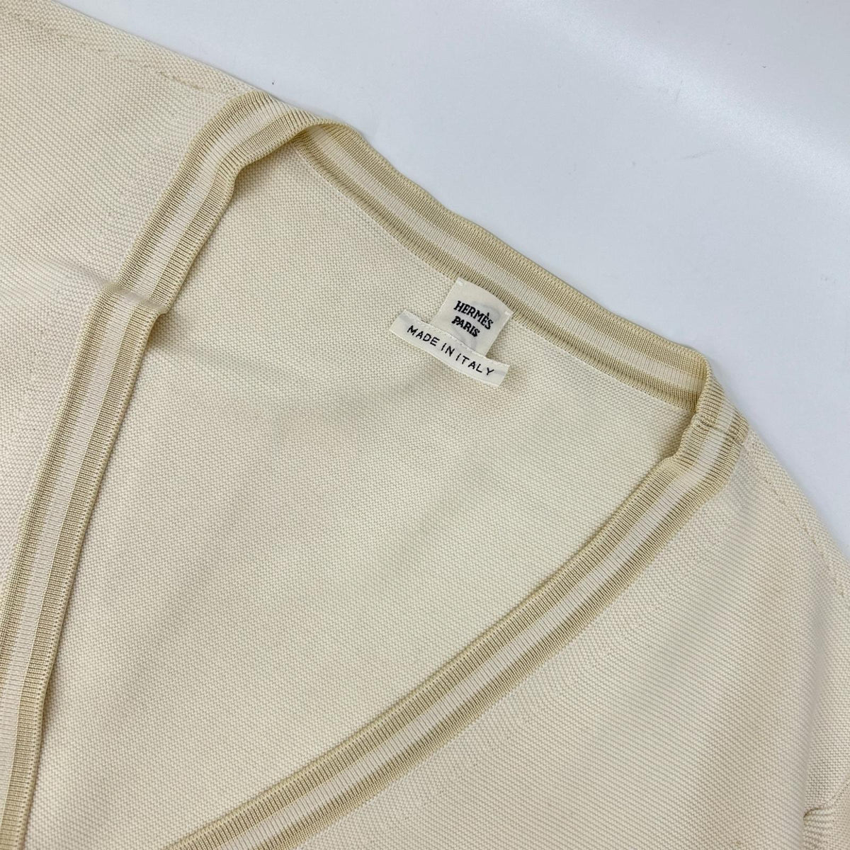 HERMES エルメス アイボリー コットン×シルク×カシミア シュビルスキー期 カーディガン ニット アンサンブル トップス