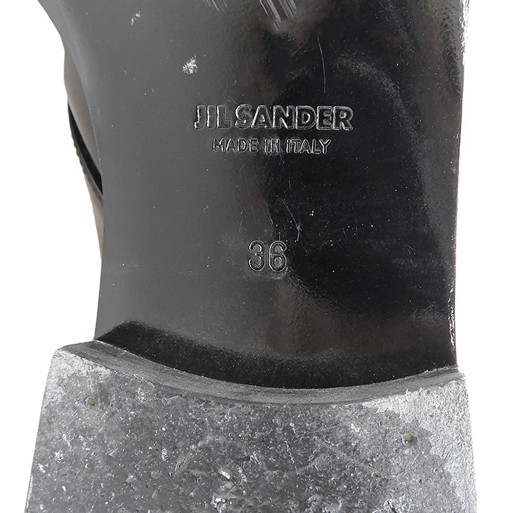 JILSANDER ジルサンダー パテント 外羽根 レースアップシューズ レディース 黒 ブラック 36 シューズ