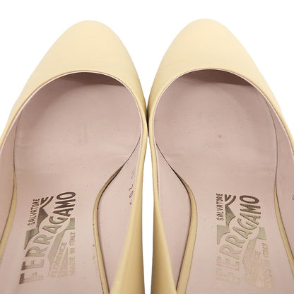 SalvatoreFerragamo サルバトーレフェラガモ レザー ヒールパンプス シューズ レディース ベージュ 5 1/2D DS20561 シューズ