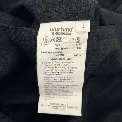 blurhms ブラームス BHS25S008 25SS ブラック Washed Wool Voile Trousers ウールトラウザーズ パンツ ボトムス