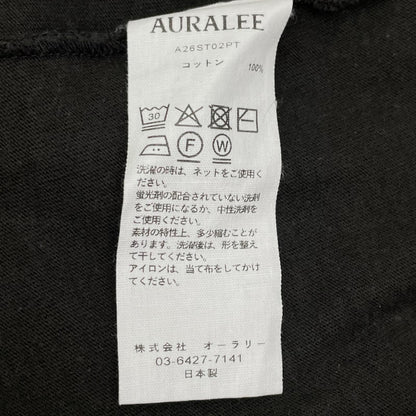 AURALEE オーラリー A26ST02PT 26SS ブラック BRUSHED ORGANIC COTTON JERSEY TEE Tシャツ トップス