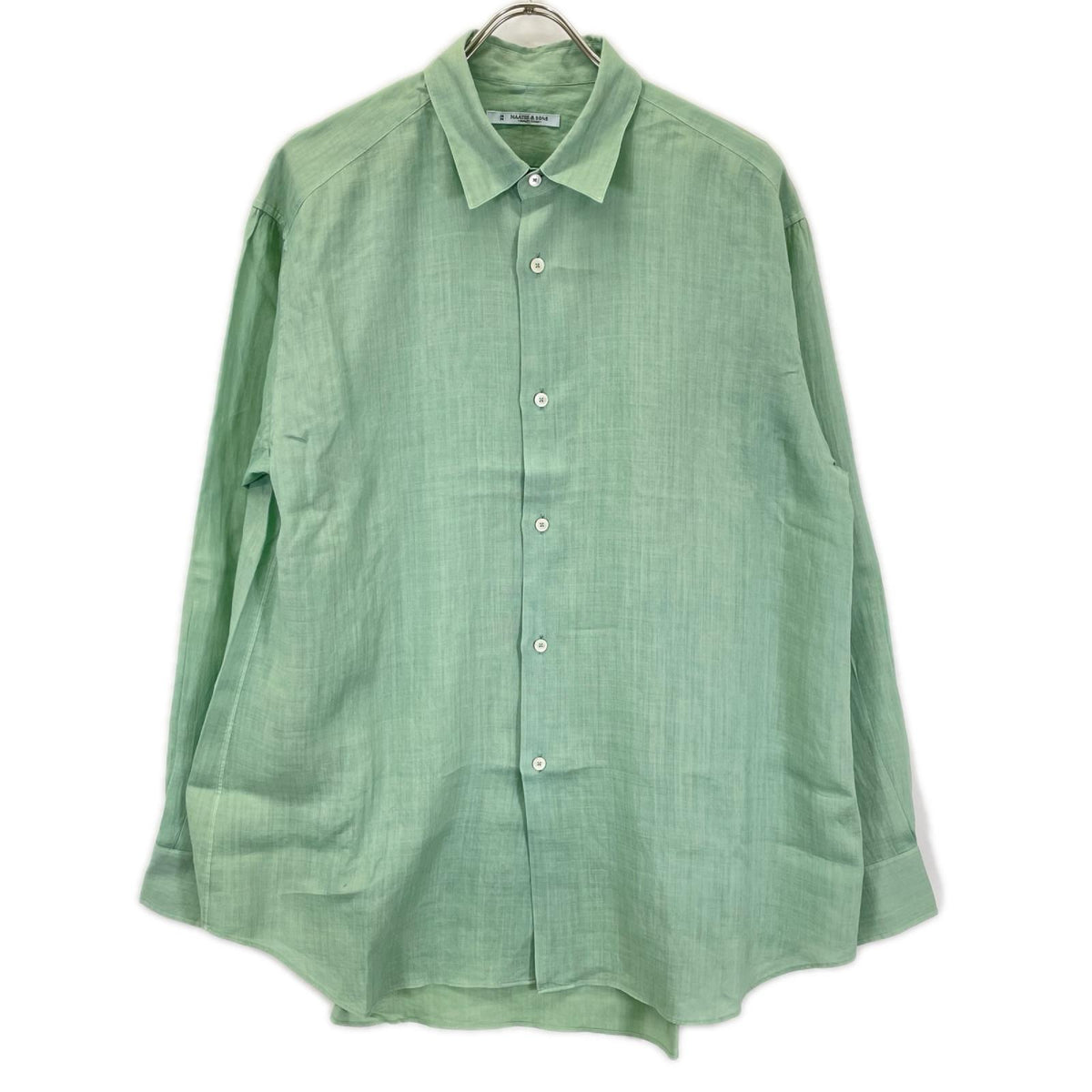 MAATEE&SONS マーティーアンドサンズ MT6103-0602C 26SS ハスカップグリーン ラミー100 SHORT PONIT RAMIE SHIRTS 長袖シャツ トップス