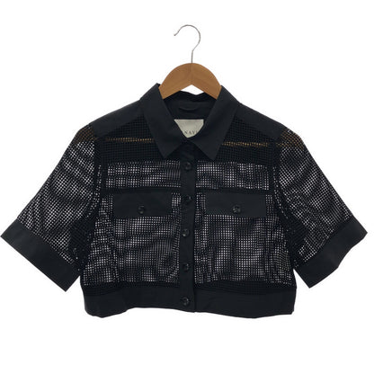 ANAYI アナイ 10261110360 26年製 ブラック メッシュラッセル5分袖シャツブルゾン トップス