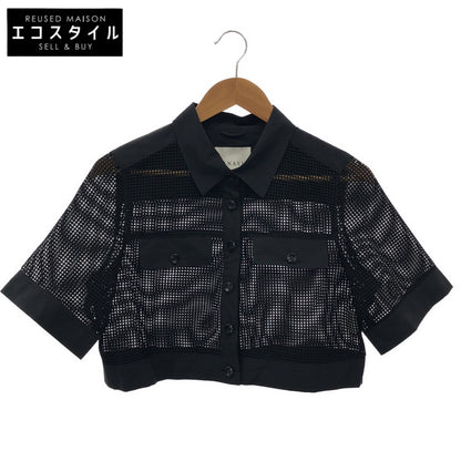 ANAYI アナイ 10261110360 26年製 ブラック メッシュラッセル5分袖シャツブルゾン トップス