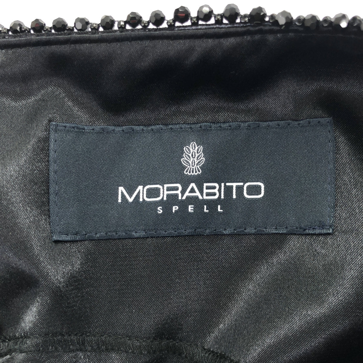 MORABITO モラビト 【SPELL】5733-11108 ネイビー フラワー刺繍 バックジップ ワンピース トップス