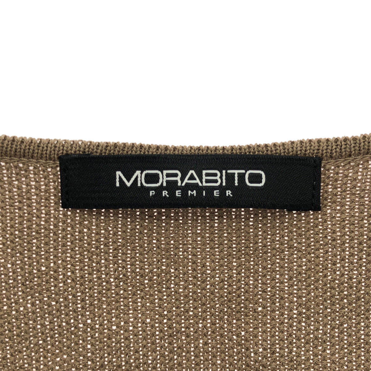 MORABITO モラビト 【PREMIER】9031-53510 ブラウン コットン Vネック ダブルボタン ロングジレ トップス