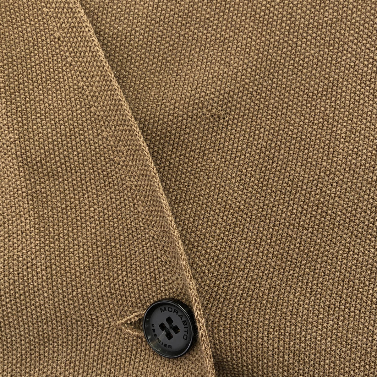 MORABITO モラビト 【PREMIER】9031-53510 ブラウン コットン Vネック ダブルボタン ロングジレ トップス