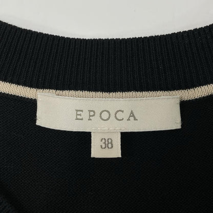 EPOCA エポカ 25年製 M5J23-544-09 ブラック×ベージュ コットンナイロン ノースリーブ ボーダーニットワンピース ワンピース