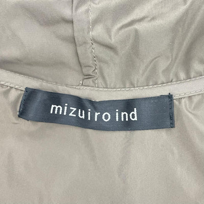 mizuiro ind ミズイロ インド ブラウン ナイロン ノーボタン フーディジャケット ジャケット