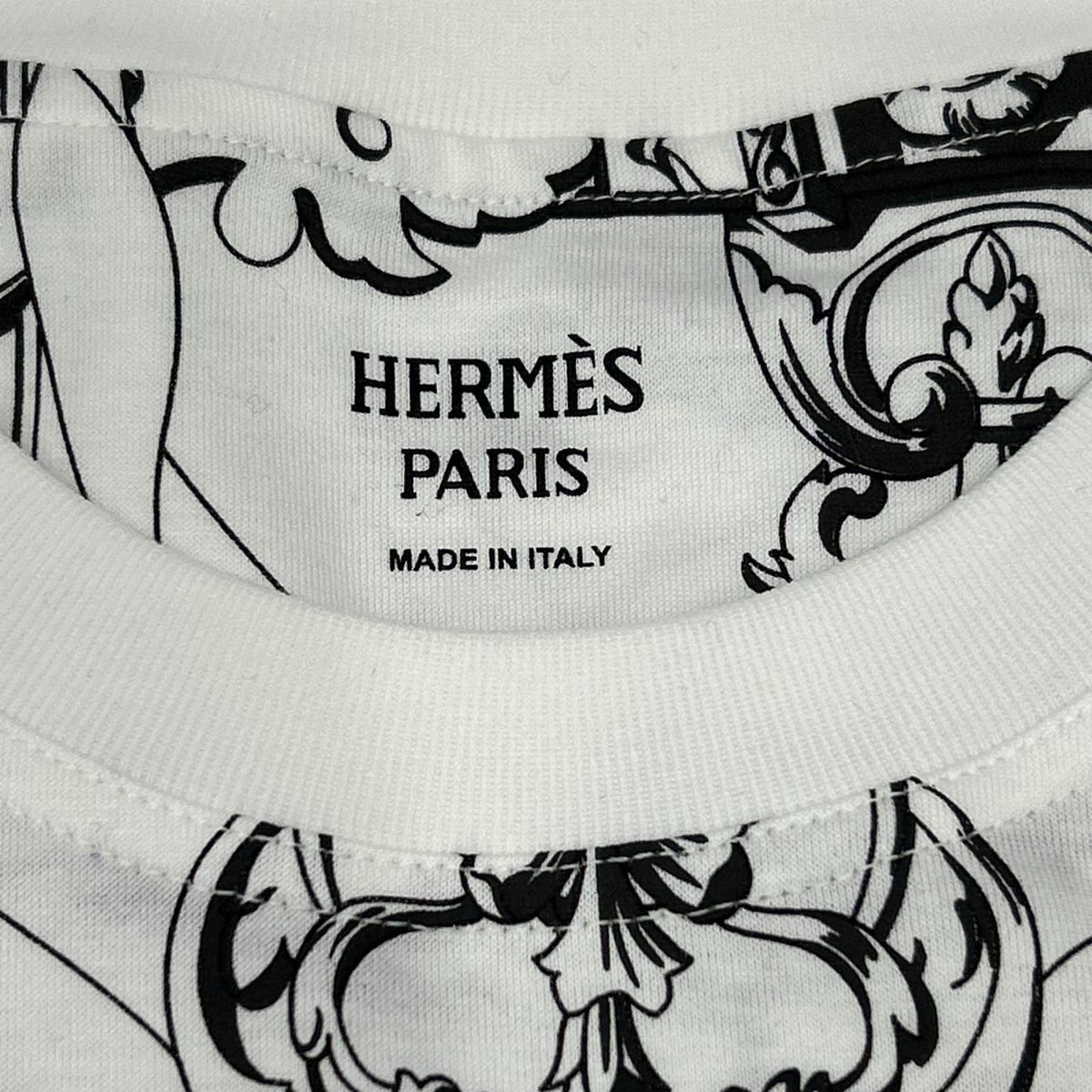 HERMES エルメス 26年製 6E4517DH ホワイト フェロヌリー・リミックス ワンピース ワンピース