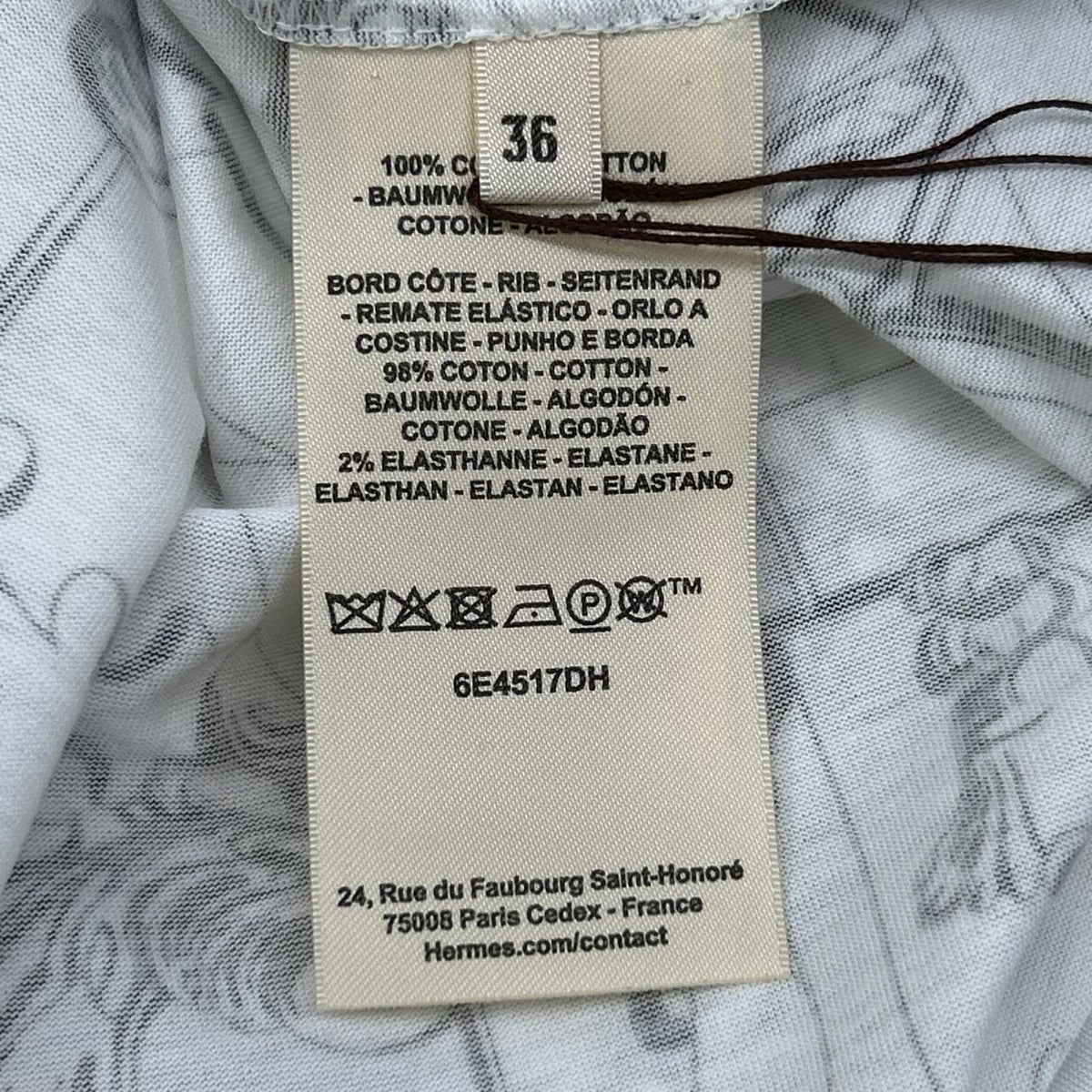HERMES エルメス 26年製 6E4517DH ホワイト フェロヌリー・リミックス ワンピース ワンピース