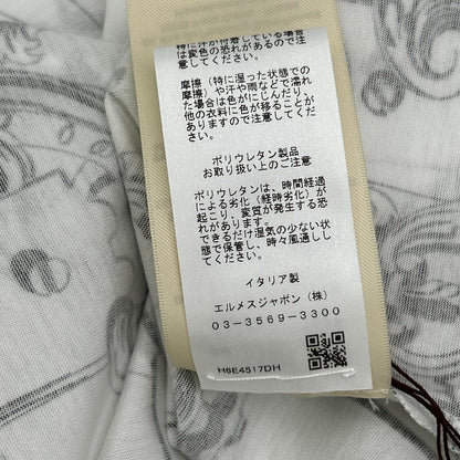 HERMES エルメス 26年製 6E4517DH ホワイト フェロヌリー・リミックス ワンピース ワンピース