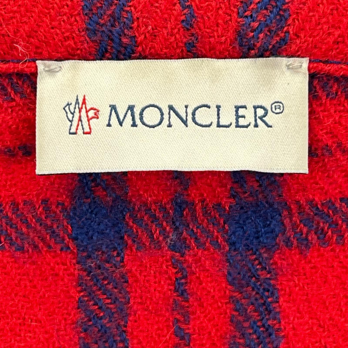 MONCLER モンクレール 23AW CAMICIA レッド×ブルー ラムウール ロゴワッペン W-ZIP チェックシャツジャケット ジャケット