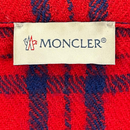 MONCLER モンクレール 23AW CAMICIA レッド×ブルー ラムウール ロゴワッペン W-ZIP チェックシャツジャケット ジャケット