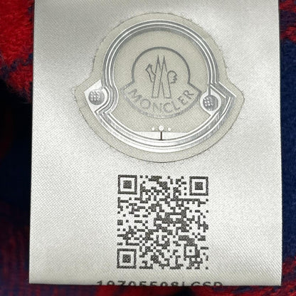 MONCLER モンクレール 23AW CAMICIA レッド×ブルー ラムウール ロゴワッペン W-ZIP チェックシャツジャケット ジャケット