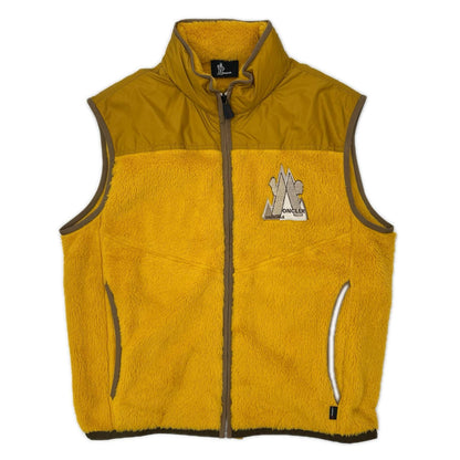MONCLER モンクレール 【GRENOBLE】24AW イエロー マウンテンモチーフロゴ ポーラーテック フリースベスト/ジレ ベスト