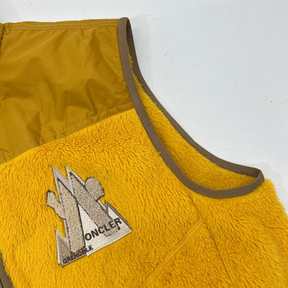 MONCLER モンクレール 【GRENOBLE】24AW イエロー マウンテンモチーフロゴ ポーラーテック フリースベスト/ジレ ベスト