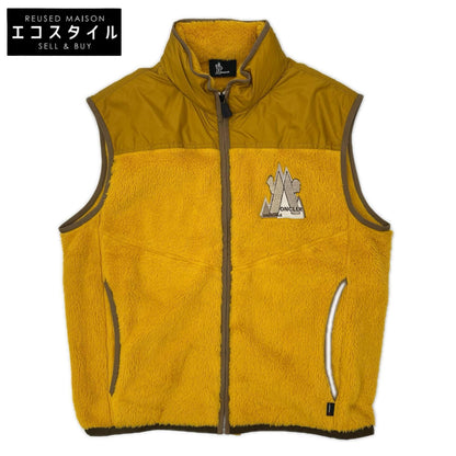 MONCLER モンクレール 【GRENOBLE】24AW イエロー マウンテンモチーフロゴ ポーラーテック フリースベスト/ジレ ベスト
