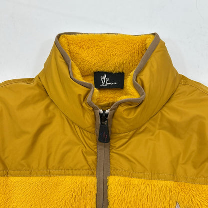 MONCLER モンクレール 【GRENOBLE】24AW イエロー マウンテンモチーフロゴ ポーラーテック フリースベスト/ジレ ベスト
