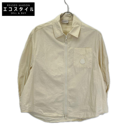 MONCLER モンクレール 23SS SHIRT アイボリー コットン ロゴワッペン ジップアップシャツジャケット ジャケット