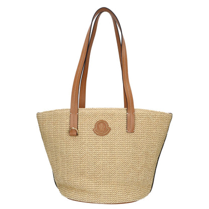 MONCLER モンクレール 23年製 J109B5D00009 M4231 HUBBA TOTE SMALL ドローストリングポーチ付 ラフィアファブリック 2WAY トートバッグ