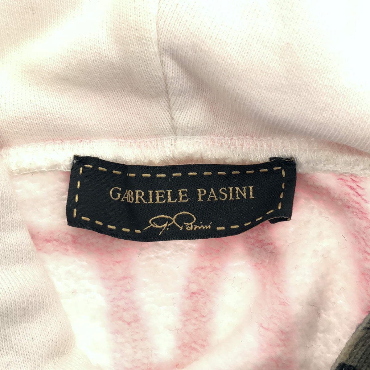 Gabriele Pasini ガブリエレパジーニ ホワイト グラフィックパーカー ジップポケット トップス