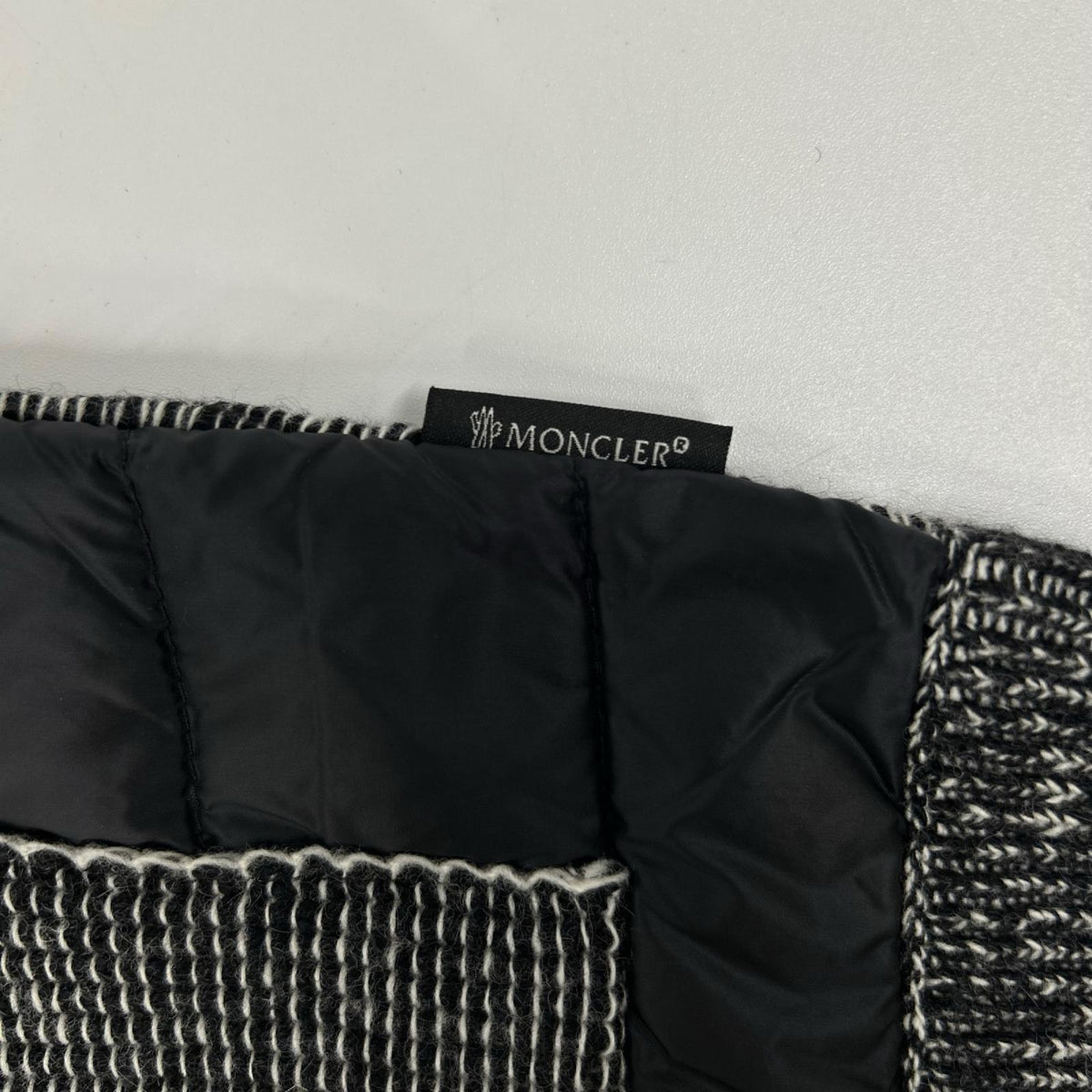MONCLER モンクレール 420939463300 ブラック×グレー フリンジ ALLA COREANA ニット切り替え ジャケット ジャケット
