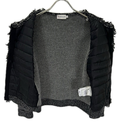 MONCLER モンクレール 420939463300 ブラック×グレー フリンジ ALLA COREANA ニット切り替え ジャケット ジャケット
