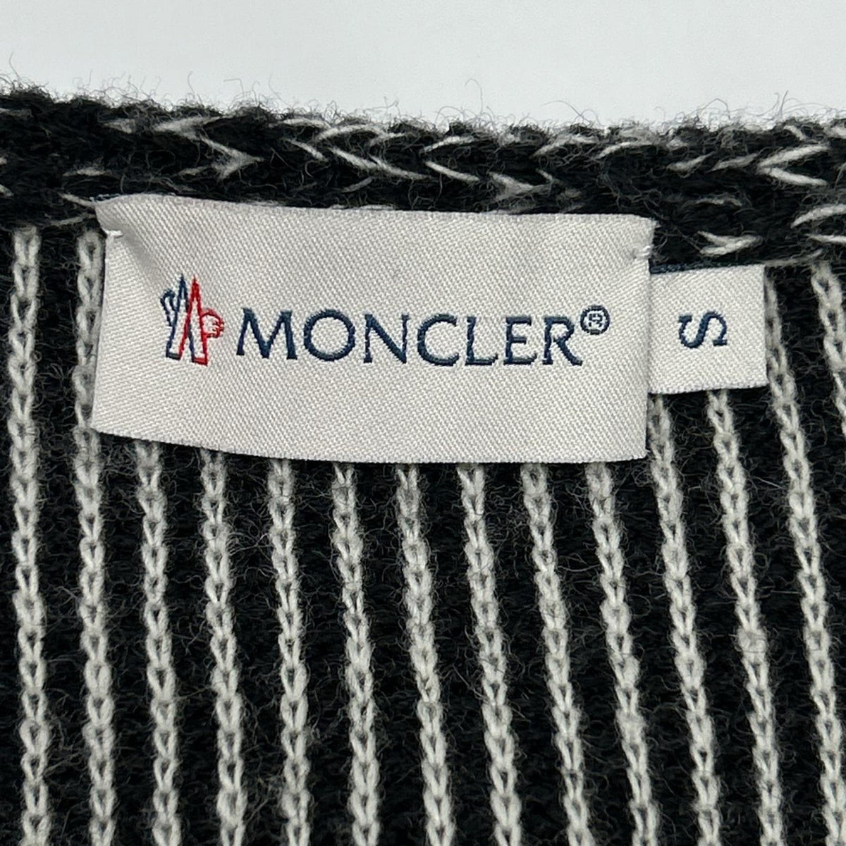 MONCLER モンクレール 420939463300 ブラック×グレー フリンジ ALLA COREANA ニット切り替え ジャケット ジャケット