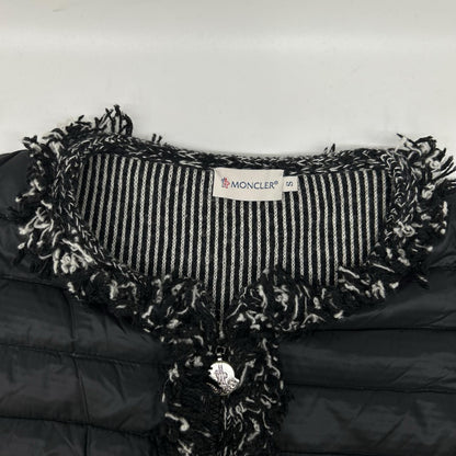 MONCLER モンクレール 420939463300 ブラック×グレー フリンジ ALLA COREANA ニット切り替え ジャケット ジャケット
