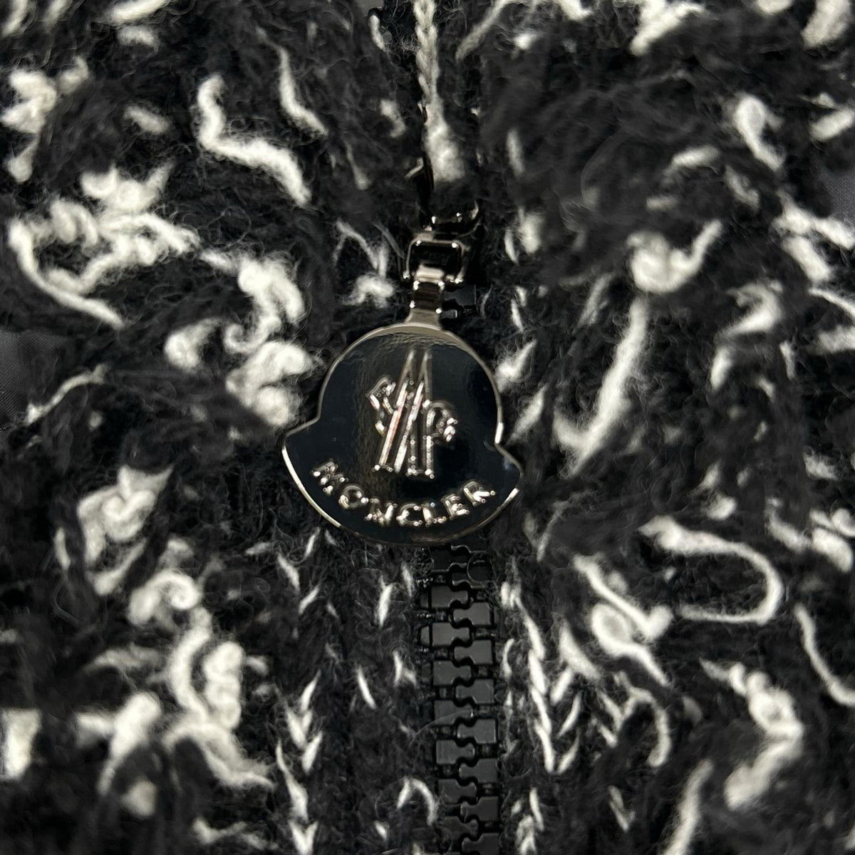 MONCLER モンクレール 420939463300 ブラック×グレー フリンジ ALLA COREANA ニット切り替え ジャケット ジャケット