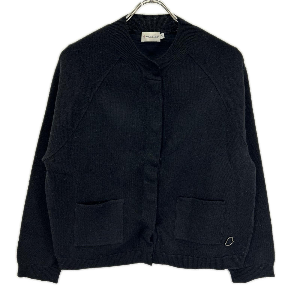 MONCLER モンクレール A20939471100 ブラック バージンウール スナップボタンカーディガン トップス