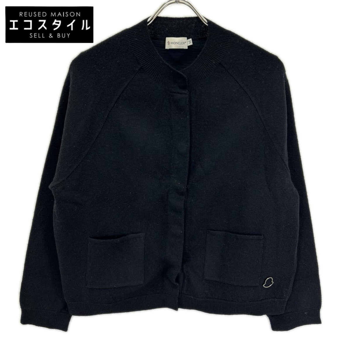 MONCLER モンクレール A20939471100 ブラック バージンウール スナップボタンカーディガン トップス