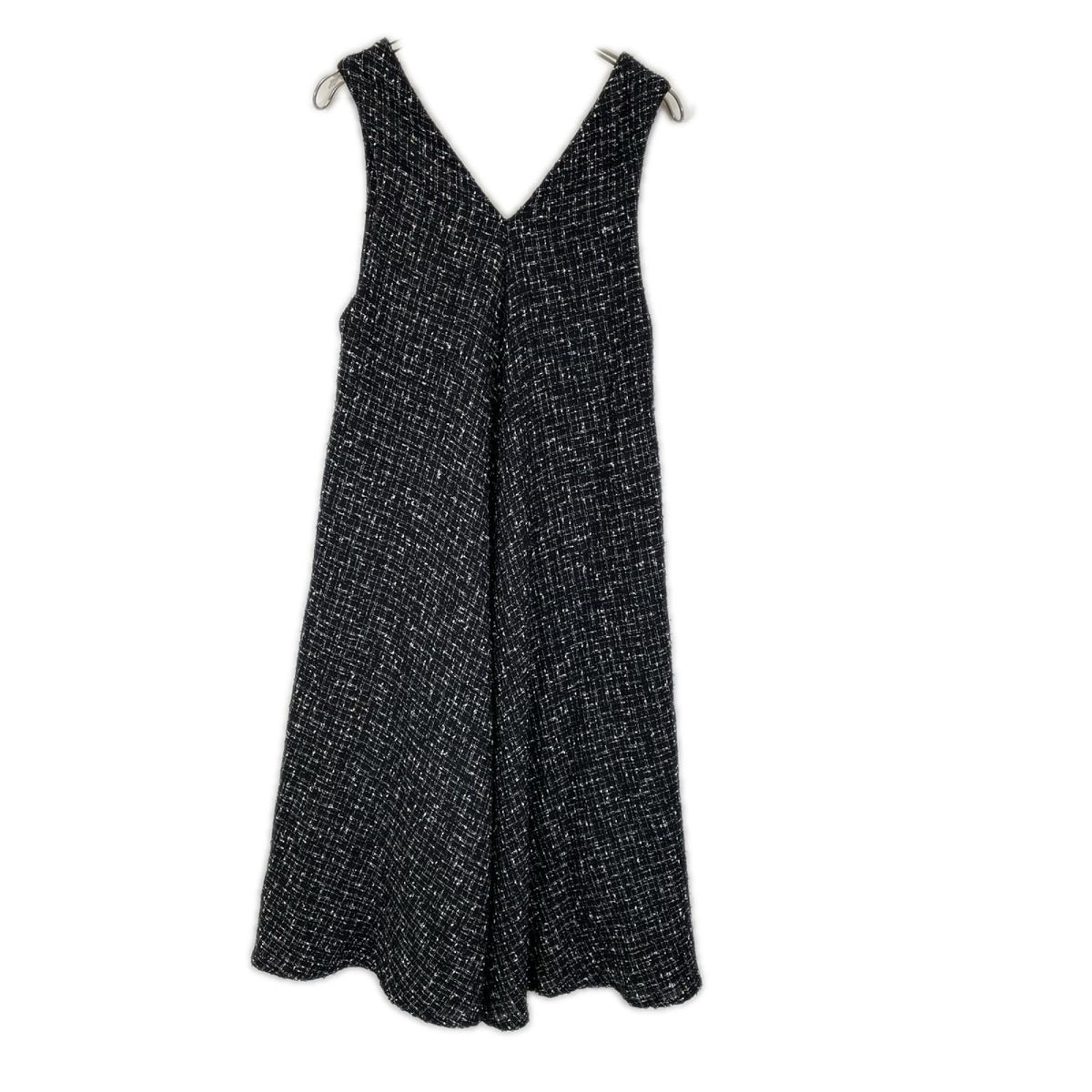 BEARDSLEY ビアズリー BEZ1032609A0004 ブラック コットン Vネック ツイードフレアーワンピース ワンピース