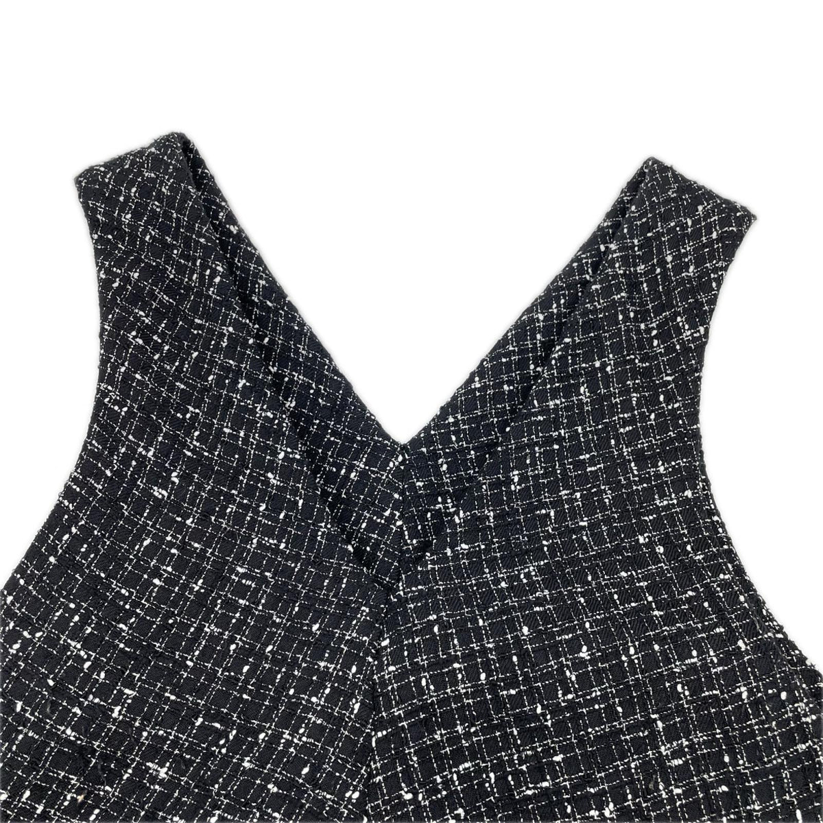 BEARDSLEY ビアズリー BEZ1032609A0004 ブラック コットン Vネック ツイードフレアーワンピース ワンピース