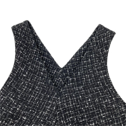 BEARDSLEY ビアズリー BEZ1032609A0004 ブラック コットン Vネック ツイードフレアーワンピース ワンピース