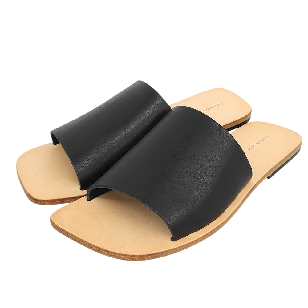 Hender Scheme エンダースキーマ 新品同様 カウレザー vachetta slide オールレザースライドサンダル レディース ブラック 3 ur-s-vac シューズ