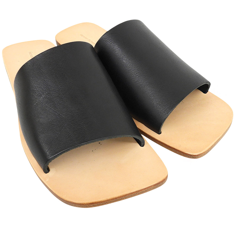 Hender Scheme エンダースキーマ 新品同様 カウレザー vachetta slide オールレザースライドサンダル レディース ブラック 3 ur-s-vac シューズ