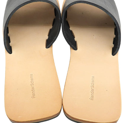 Hender Scheme エンダースキーマ 新品同様 カウレザー vachetta slide オールレザースライドサンダル レディース ブラック 3 ur-s-vac シューズ