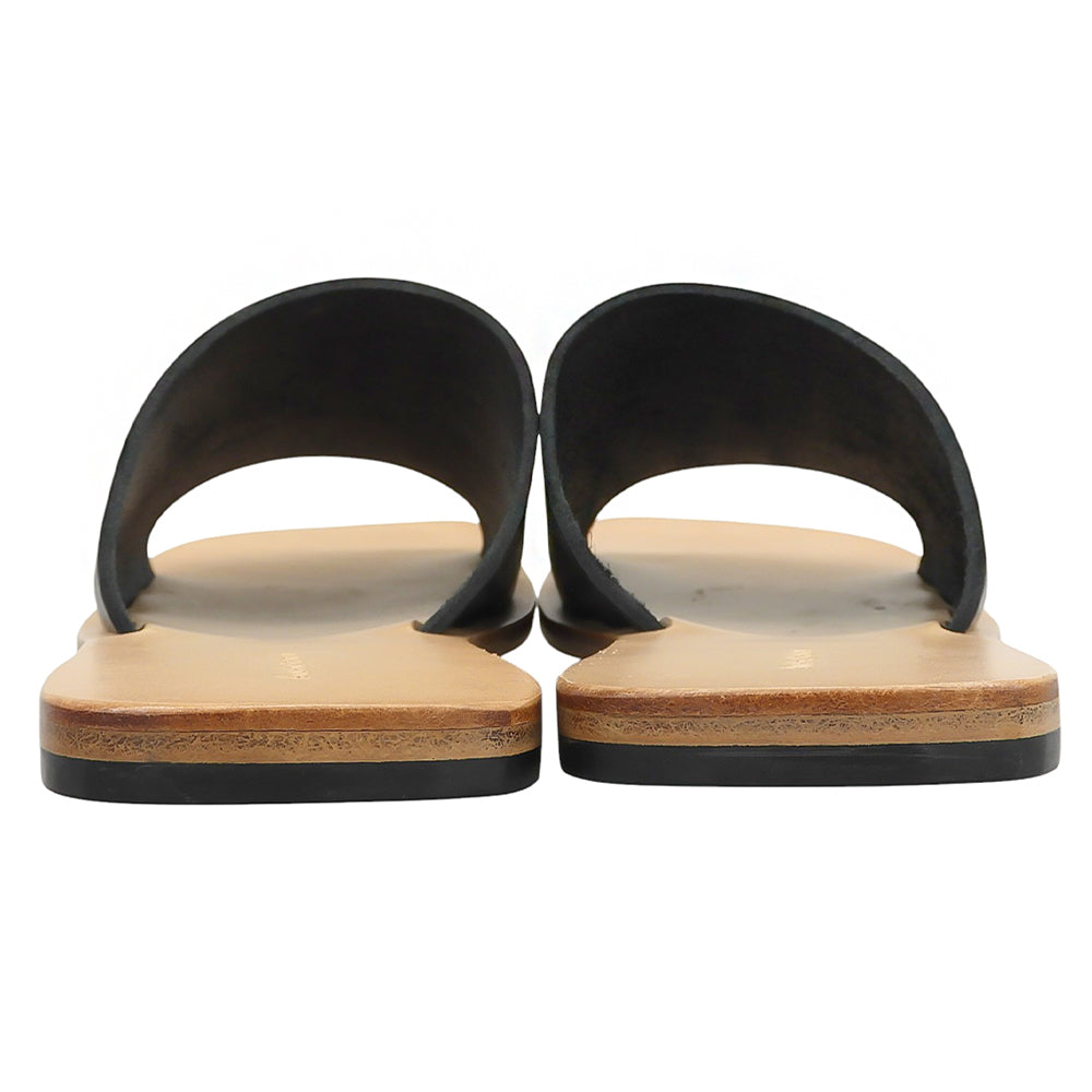 Hender Scheme エンダースキーマ 新品同様 カウレザー vachetta slide オールレザースライドサンダル レディース ブラック 3 ur-s-vac シューズ