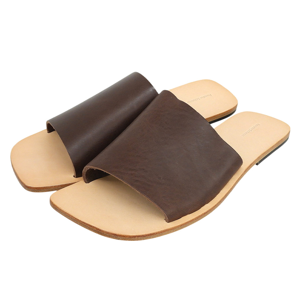 Hender Scheme エンダースキーマ 新品同様 カウレザー vachetta slide オールレザースライドサンダル メンズ ダークブラウン 5 ur-s-vac シューズ