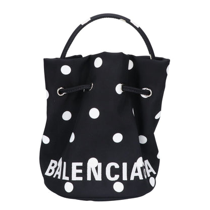 BALENCIAGA バレンシアガ 【美品】619458 WHEEL ウィール ドローストリング バケットXS ドット 2WAY ショルダーバッグ