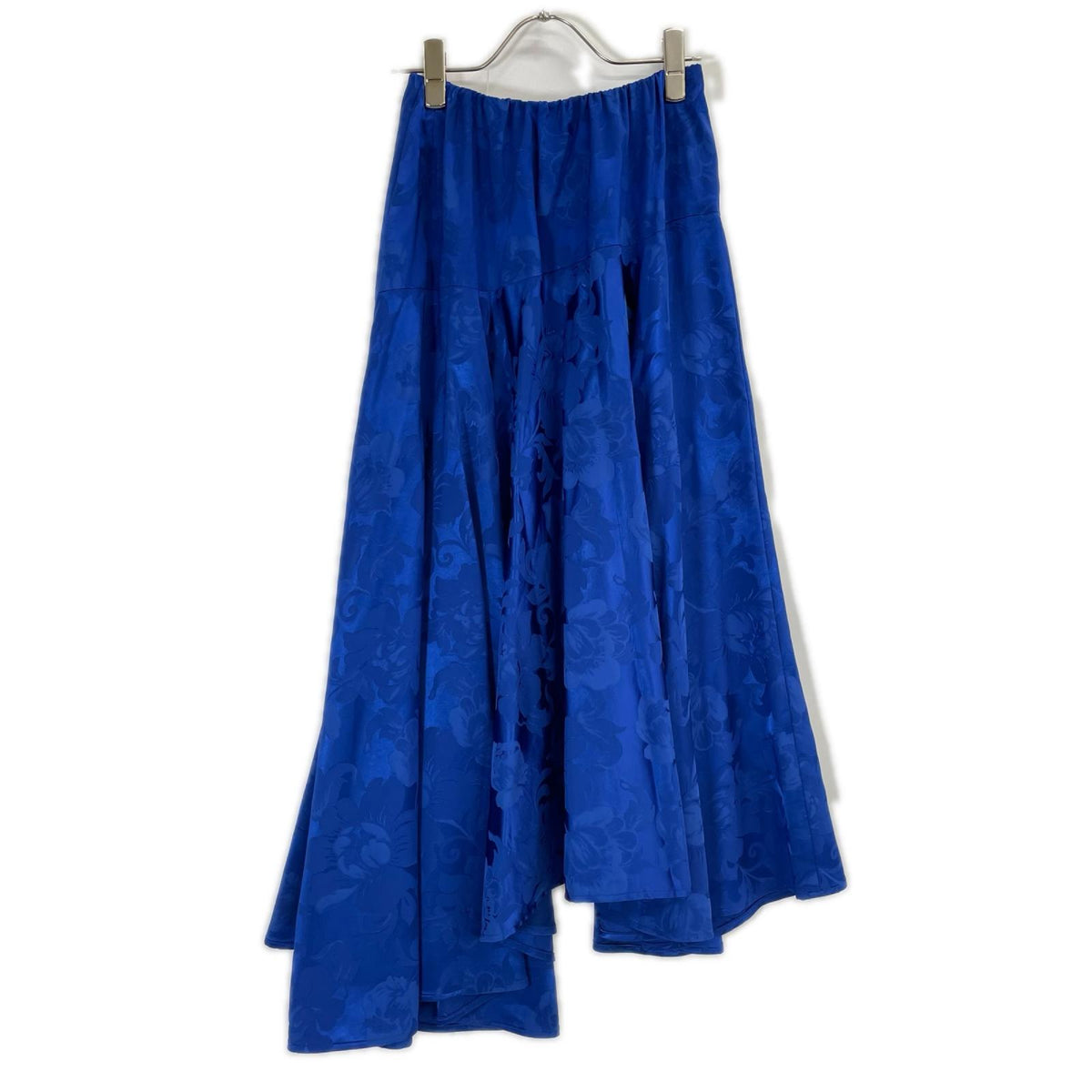 BALENCIAGA バレンシアガ 625534 20年製 ブルー フラワー柄 アシンメトリーロングスカート スカート